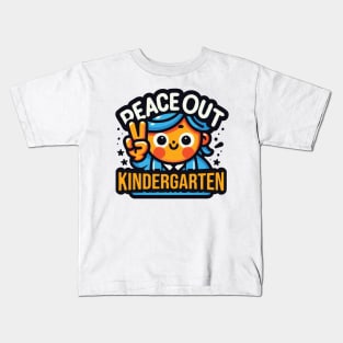 Peace Out Kindergarten Funny Last Day Of School Kids T-Shirt